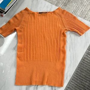 PIAZZA SEMPIONE Cotton Knit Top, Sz 40 (XS/Small)